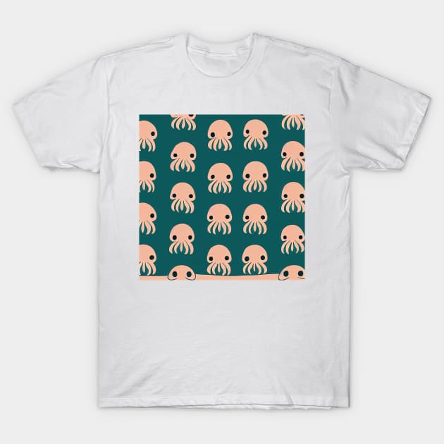 Octopus Wallpaper - Super Cute Colorful Cephalopod Pattern T-Shirt by JensenArtCo